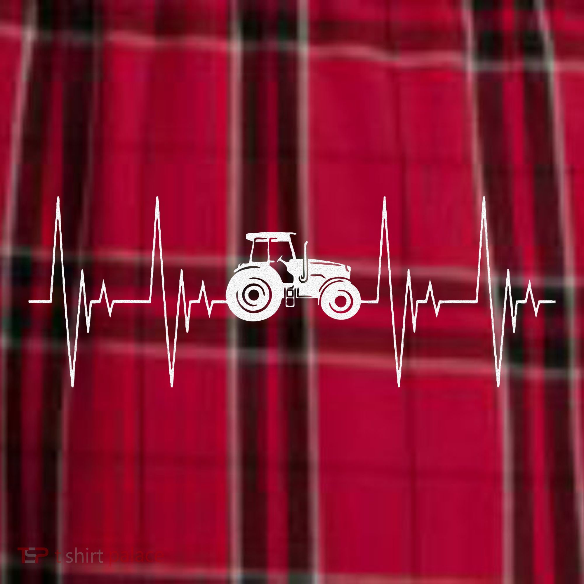 Tractor Heartbeat Ecg Agricultural Vehicle Men's Flannel Plaid Pajama Pants