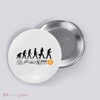 The Human Evolution Of Money Bitcoin Button thumb 0