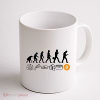 The Human Evolution Of Money Bitcoin Coffee Mug thumb 1