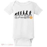 The Human Evolution Of Money Bitcoin Baby Bodysuit thumb 0