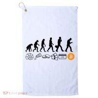The Human Evolution Of Money Bitcoin Golf Towel thumb 0