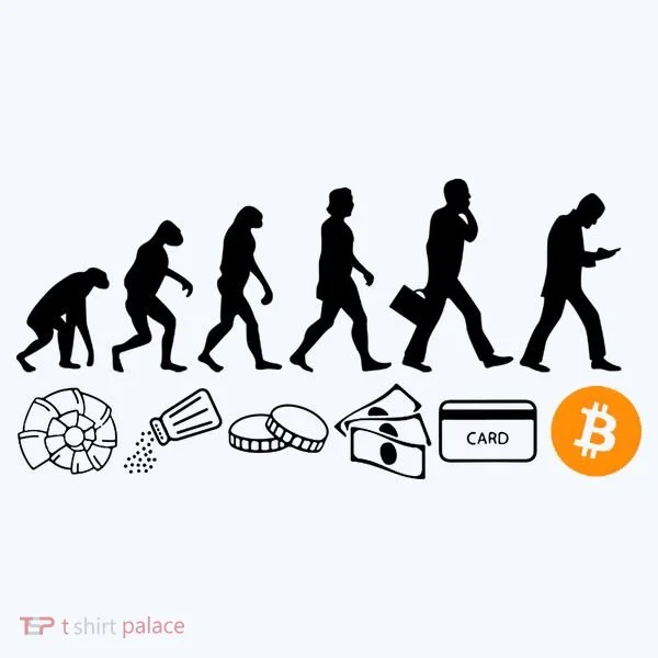 The Human Evolution Of Money Bitcoin Women's T-Shirt