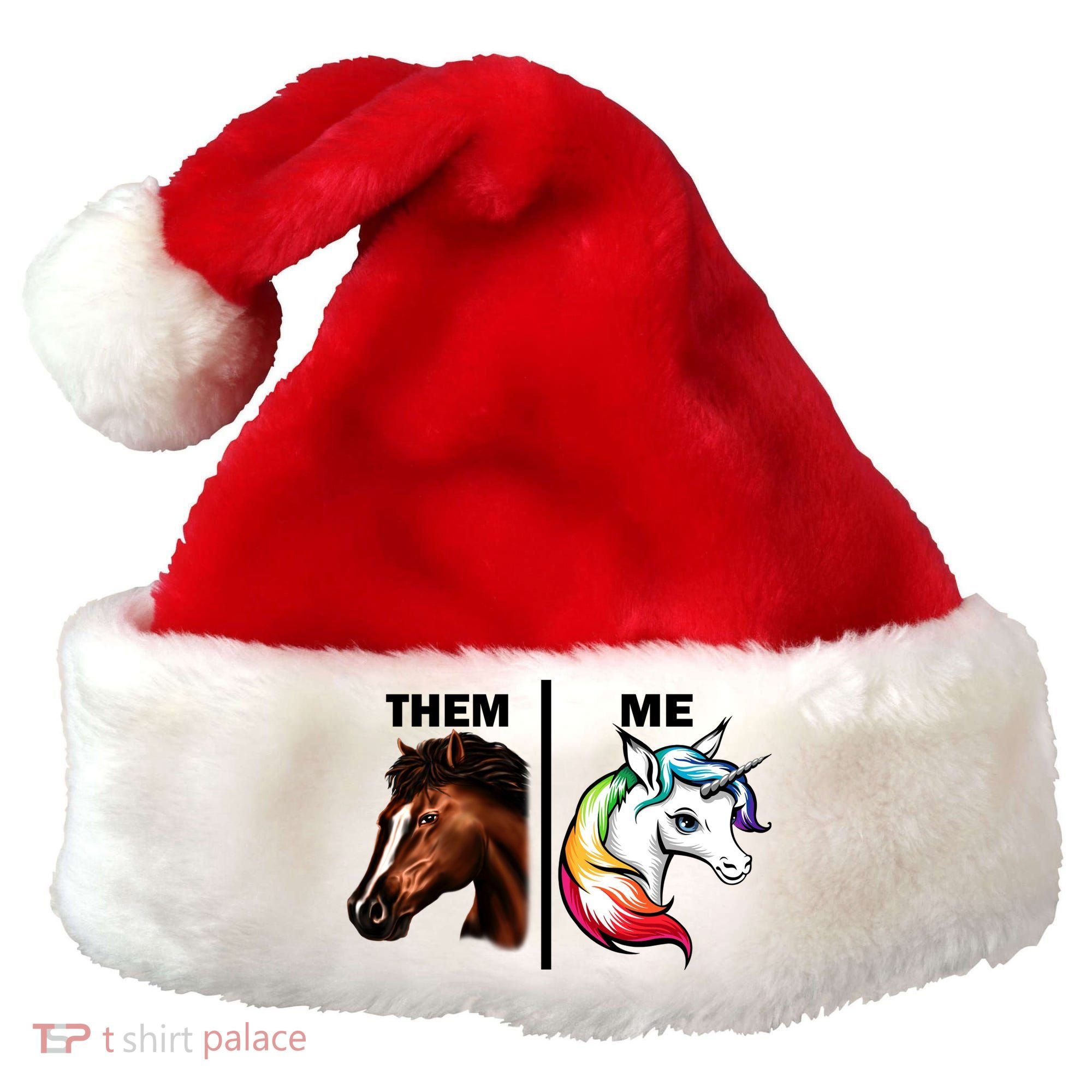 Them Horse Me Unicorn Santa Hat