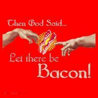Then God Said Let There Be Bacon Santa Hat thumb 1