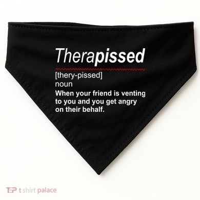 Therapissed Funny Definition USA-Made Doggie Bandana