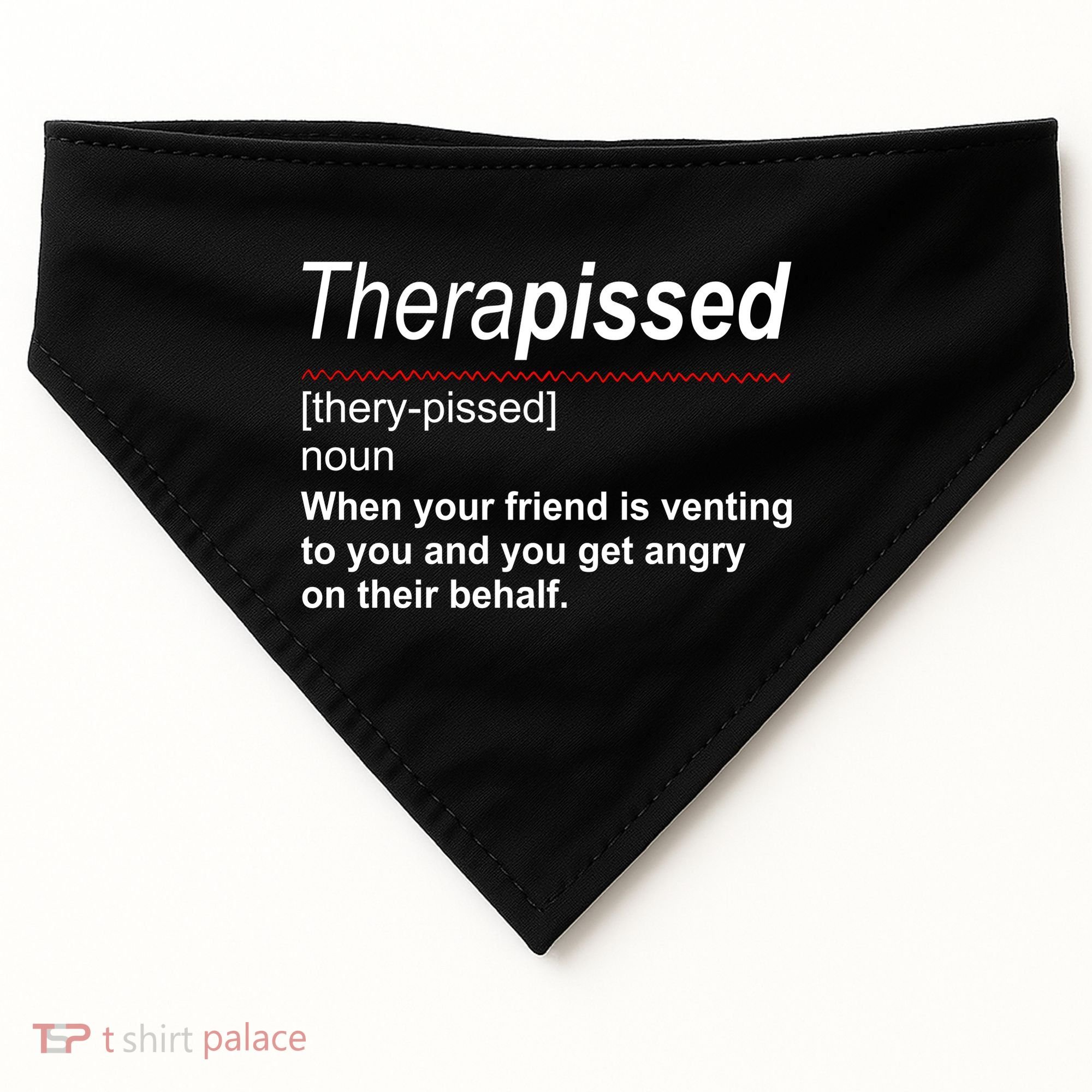 Therapissed Funny Definition USA-Made Doggie Bandana