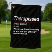 Therapissed Funny Definition Golf Towel thumb 1