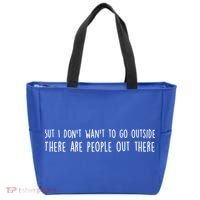 There Are People Outside Funny Meme Tote Bag thumb 0