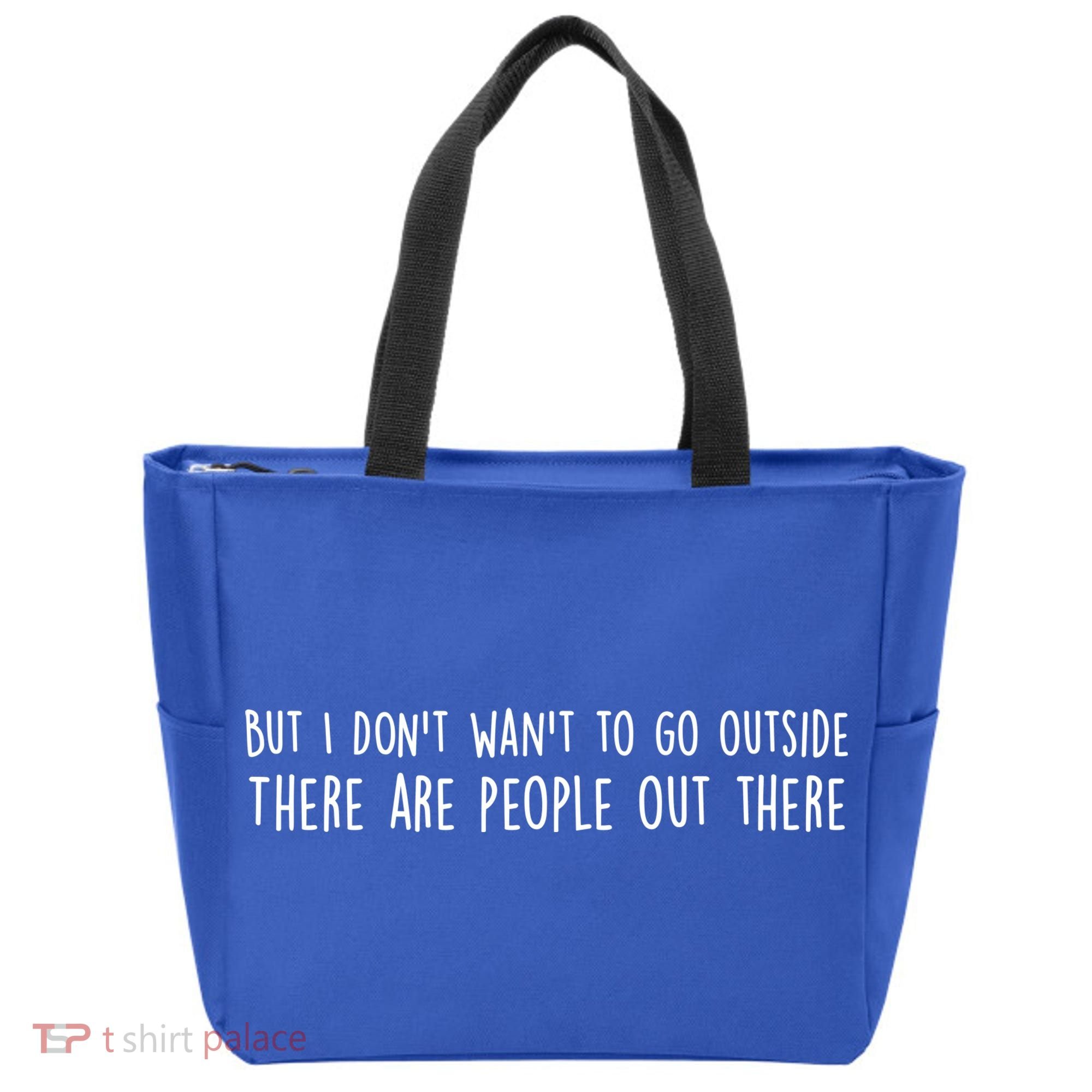 There Are People Outside Funny Meme Tote Bag