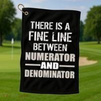 There Is A Fine Line Between Numerator And Denominator Golf Towel thumb 1