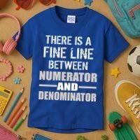 There Is A Fine Line Between Numerator And Denominator Kids T-Shirt thumb 3