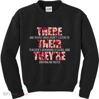 There Their They're Grammar Lessons Kids Sweatshirt thumb 0