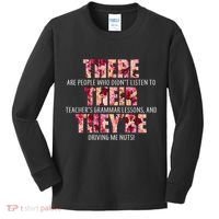 There Their They're Grammar Lessons Kids Long Sleeve Shirt thumb 0