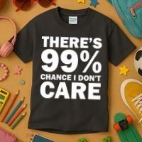 There's 99 Percent Chance I Don't Care Kids T-Shirt thumb 3