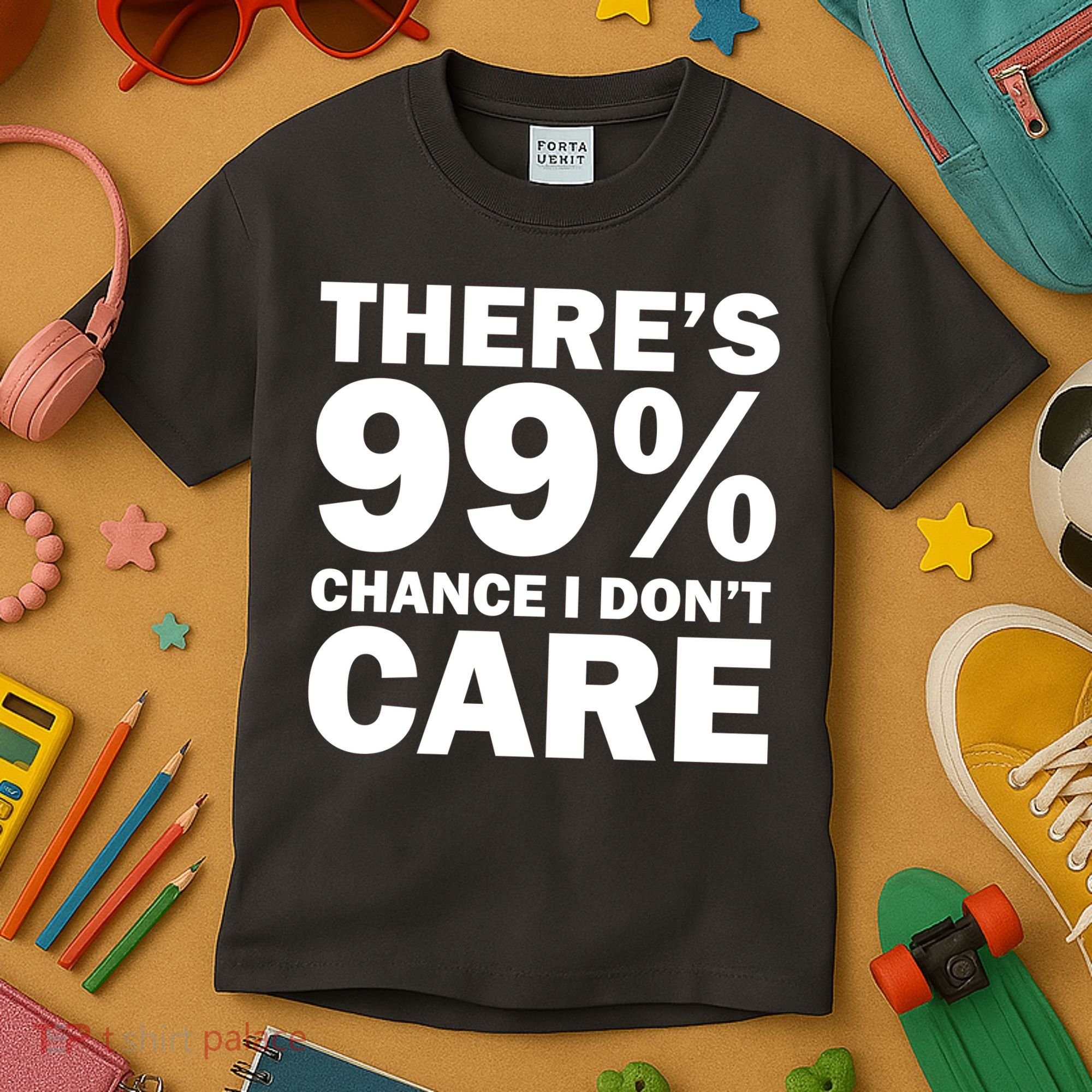 There's 99 Percent Chance I Don't Care Kids T-Shirt