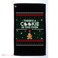 There's A Cookie In This Oven Ugly Christmas Sweater Golf Towel thumb 0
