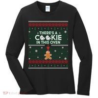 There's A Cookie In This Oven Ugly Christmas Sweater Women's Long Sleeve Shirt thumb 0