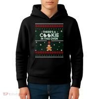 There's A Cookie In This Oven Ugly Christmas Sweater Kids Hoodie thumb 4