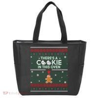 There's A Cookie In This Oven Ugly Christmas Sweater Tote Bag thumb 0