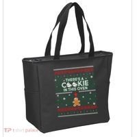 There's A Cookie In This Oven Ugly Christmas Sweater Tote Bag thumb 2