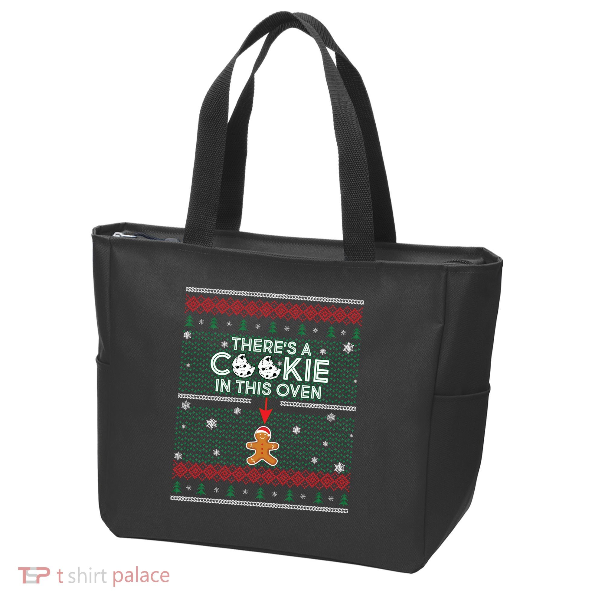 There's A Cookie In This Oven Ugly Christmas Sweater Tote Bag