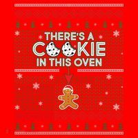 There's A Cookie In This Oven Ugly Christmas Sweater Santa Hat thumb 1