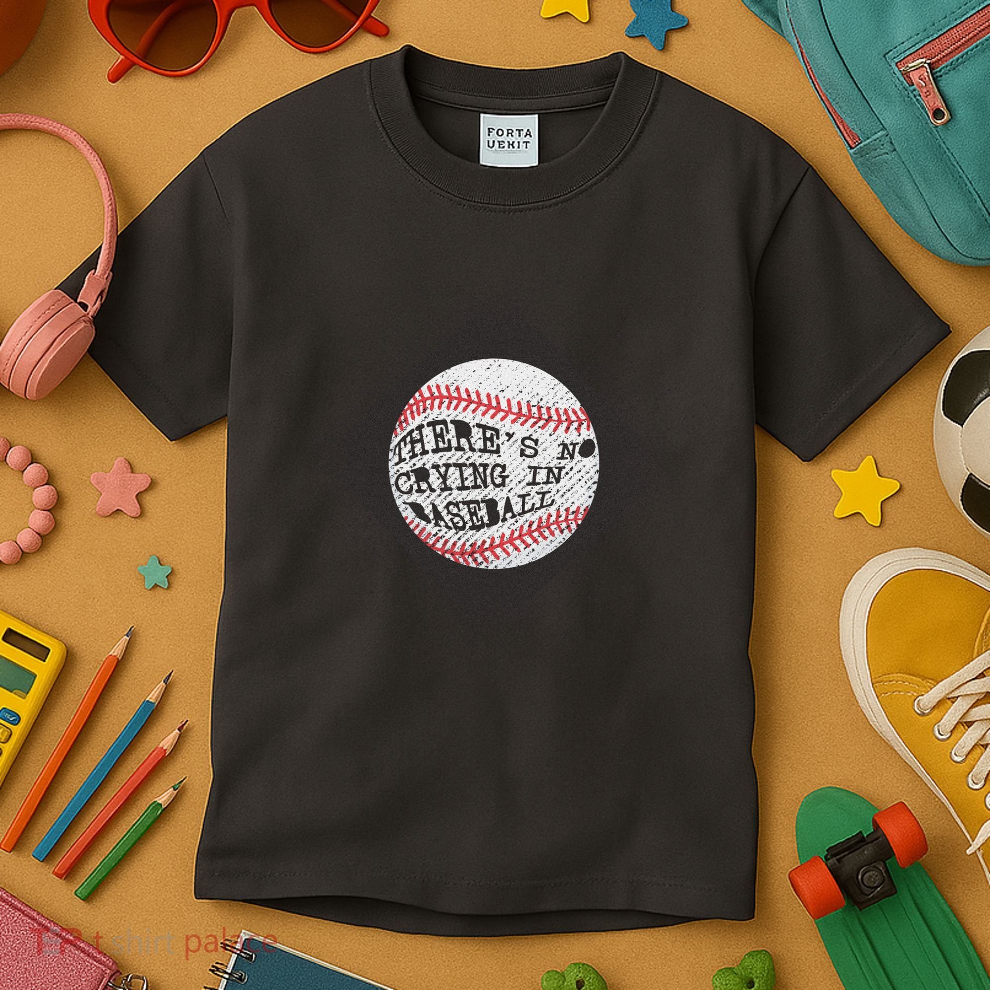 There's No Crying In Baseball Kids T-Shirt
