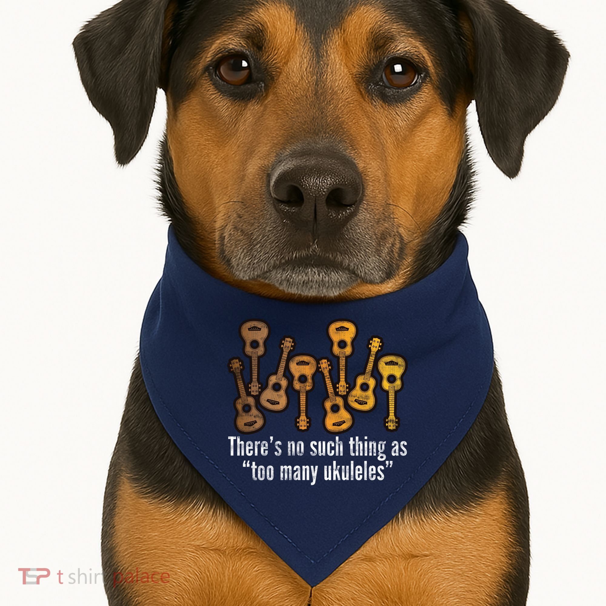 There's No Such Things As To Many Ukuleles USA-Made Doggie Bandana