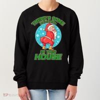 There's Some Ho Ho Hos In This House Twerking Santa Women's Sweatshirt thumb 0