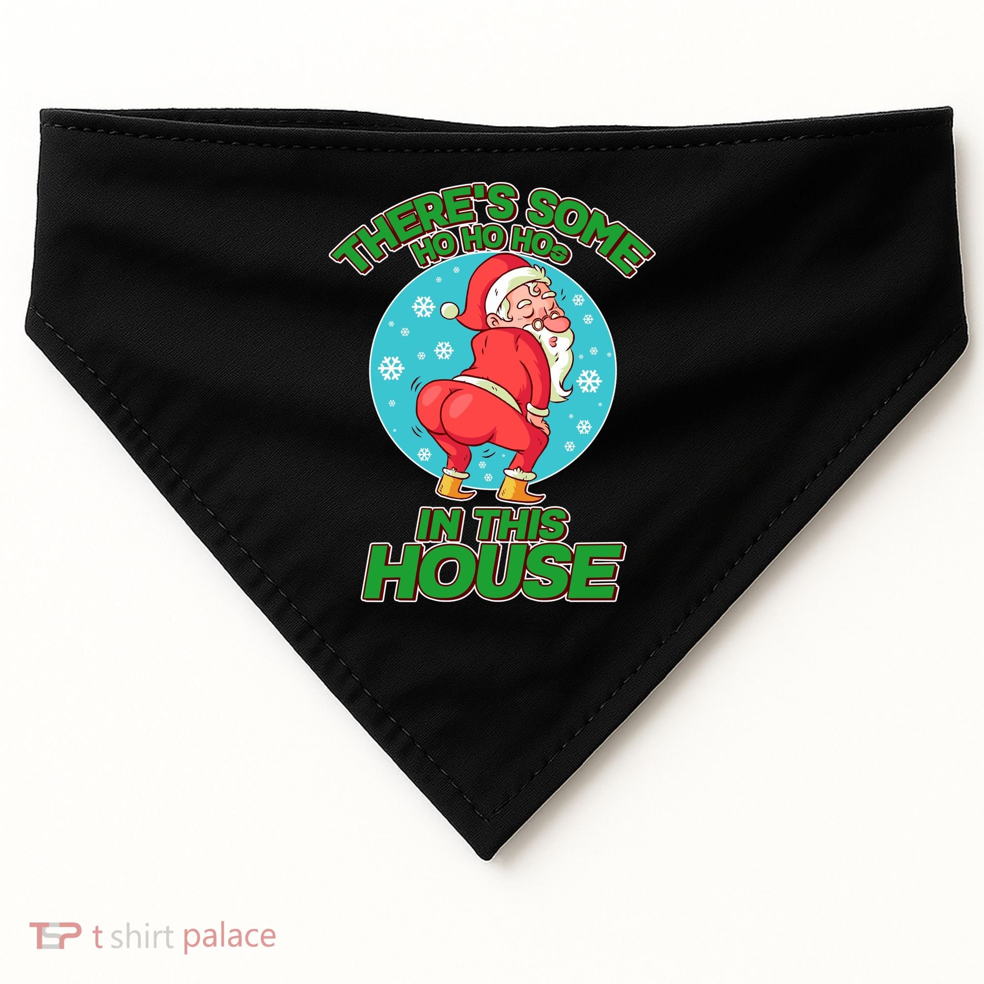 There's Some Ho Ho Hos In This House Twerking Santa USA-Made Doggie Bandana