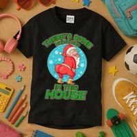 There's Some Ho Ho Hos In This House Twerking Santa Kids T-Shirt thumb 3