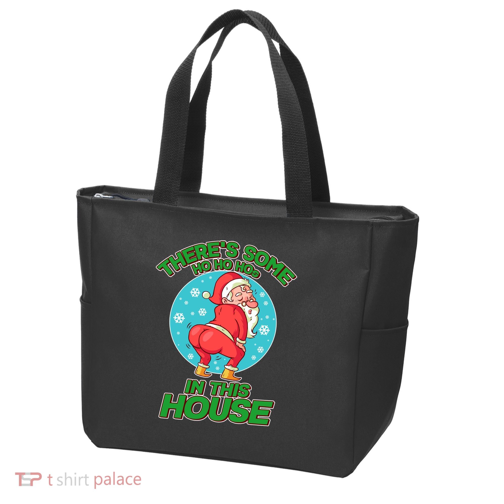 There's Some Ho Ho Hos In This House Twerking Santa Tote Bag