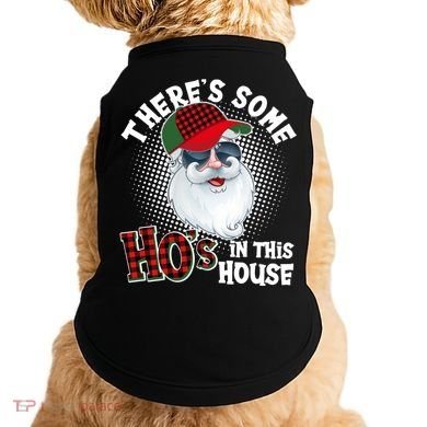 There's Some Ho's In This House Plaid Santa Doggie Tank