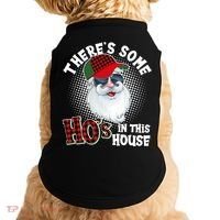 There's Some Ho's In This House Plaid Santa Doggie Tank thumb 0