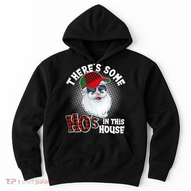 There's Some Ho's In This House Plaid Santa Hoodie