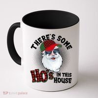 There's Some Ho's In This House Plaid Santa Coffee Mug thumb 0