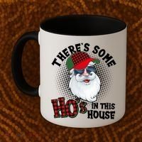 There's Some Ho's In This House Plaid Santa Coffee Mug thumb 2
