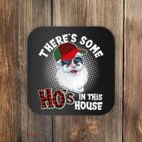 There's Some Ho's In This House Plaid Santa Coaster thumb 0