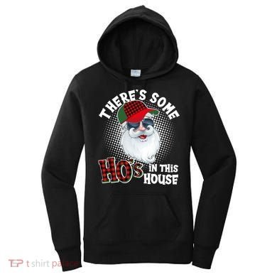 There's Some Ho's In This House Plaid Santa Women's Hoodie