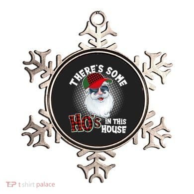 There's Some Ho's In This House Plaid Santa Ornament