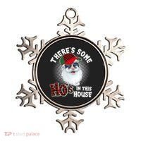 There's Some Ho's In This House Plaid Santa Ornament thumb 0