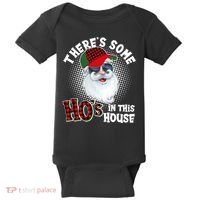 There's Some Ho's In This House Plaid Santa Baby Bodysuit thumb 0