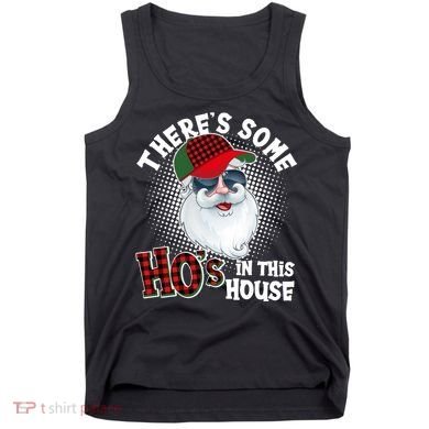 There's Some Ho's In This House Plaid Santa Tank Top