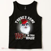There's Some Ho's In This House Plaid Santa Tank Top thumb 2
