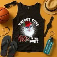 There's Some Ho's In This House Plaid Santa Tank Top thumb 4