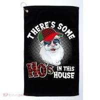 There's Some Ho's In This House Plaid Santa Golf Towel thumb 0