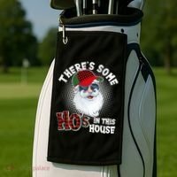 There's Some Ho's In This House Plaid Santa Golf Towel thumb 2
