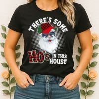 There's Some Ho's In This House Plaid Santa Women's T-Shirt thumb 2
