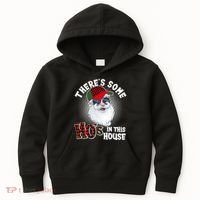 There's Some Ho's In This House Plaid Santa Kids Hoodie thumb 0