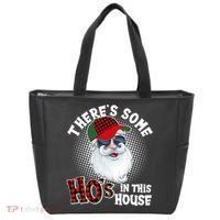 There's Some Ho's In This House Plaid Santa Tote Bag thumb 0
